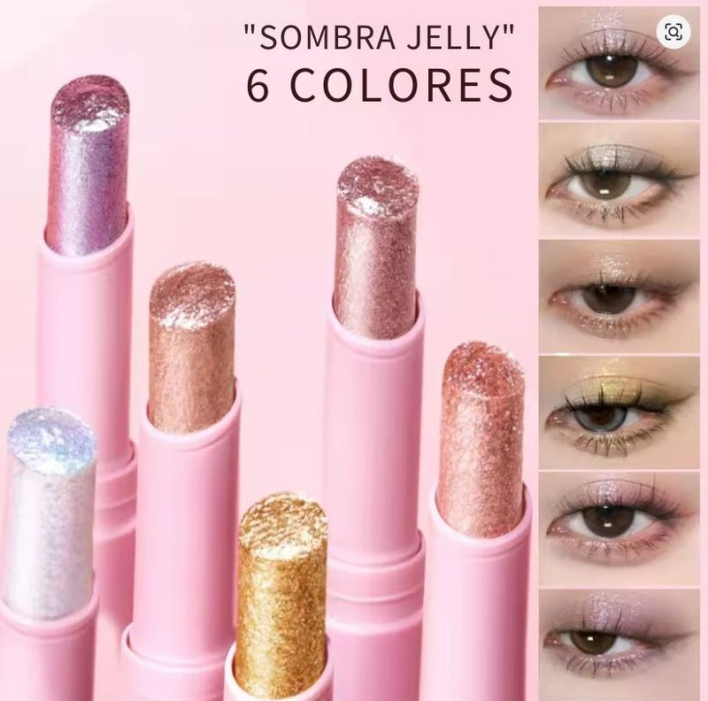Sombra Jelly 3 en 1: Kit Stick Larga Duración - 6 Piezas